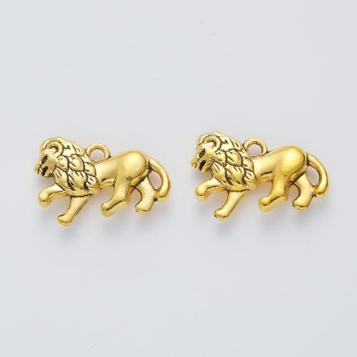 Zinc Alloy Animal Pendler, Lion, du kan DIY, flere farver til valg, 15x21x4mm, Solgt af PC