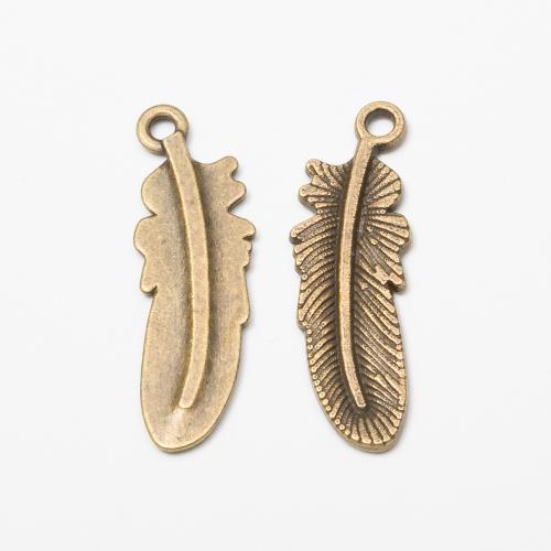 Zinc Alloy Feather Pendants DIY Sold By PC