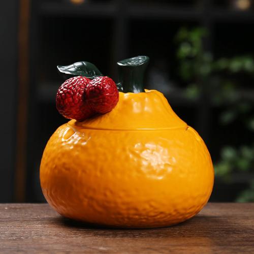 Porcelain Ashtray, Tangerine, for home and office & durable, 109x109x103mm, Sold By PC