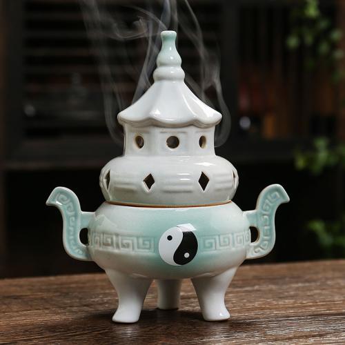 Porcelain Incense Burner, for home and office & durable, more colors for choice, 148x99x174mm, Sold By PC