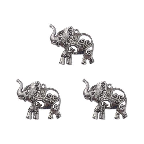 Zinc Alloy Animal Pendants Elephant antique silver color plated DIY nickel lead & cadmium free Approx Sold By Bag