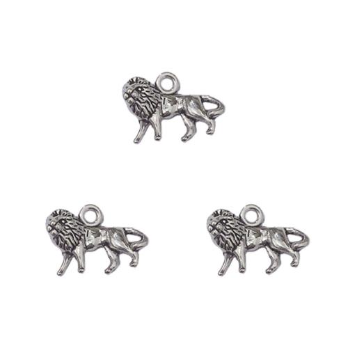 Zinc Alloy Animal Pendants Lion antique silver color plated DIY nickel lead & cadmium free Approx Sold By Bag