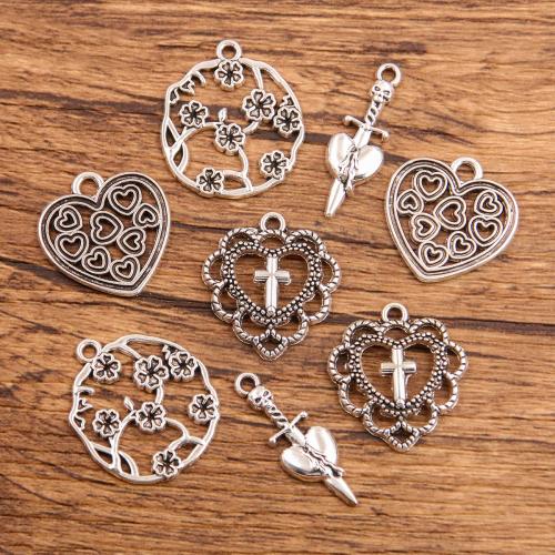 Zinc Alloy Hollow Pendants silver color plated & DIY nickel lead & cadmium free Approx Sold By Bag