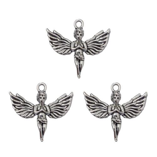 Tibetan Style Pendants, Angel, antique silver color plated, DIY, nickel, lead & cadmium free, 44x40mm, 100PCs/Bag, Sold By Bag