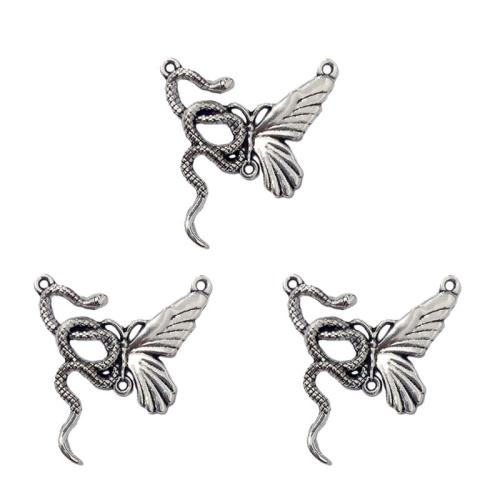 Zinc Alloy Animal Pendants Butterfly antique silver color plated DIY nickel lead & cadmium free Sold By Bag