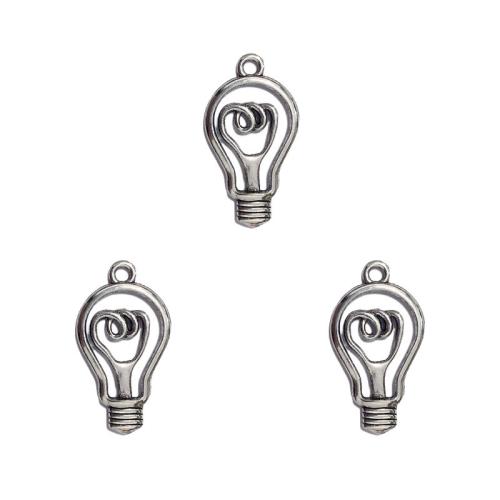 Zink Alloy Halsband, Light Bulb, antik silver pläterad, DIY, nickel, bly och kadmium gratis, 17x31mm, 100PC/Bag, Säljs av Bag