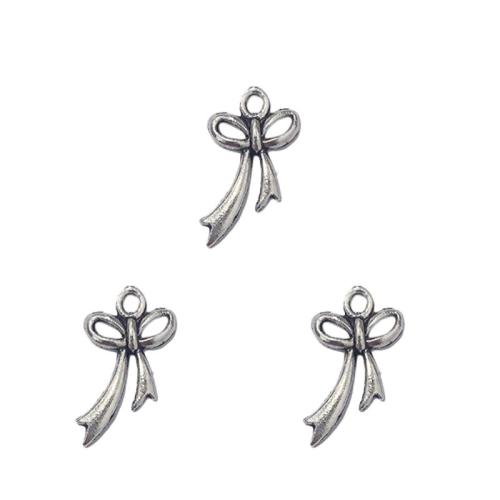 Zinc Alloy Bowknot Pendants antique silver color plated DIY nickel lead & cadmium free Sold By Bag