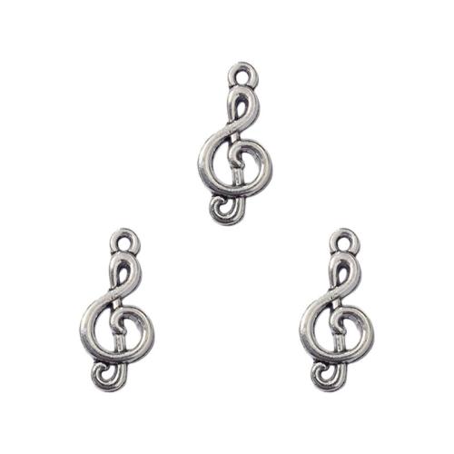 Tibetan Style Pendants, Music Note, antique silver color plated, DIY, nickel, lead & cadmium free, 11x23mm, 100PCs/Bag, Sold By Bag