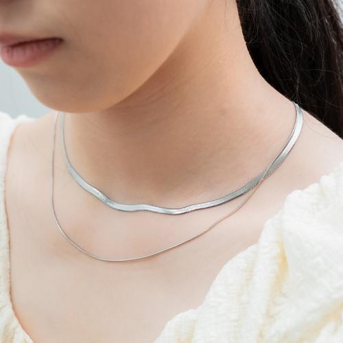 Stainless Steel Jewelry Necklace, 304 Stainless Steel, with 5CM extender chain, plated, Double Layer & for woman, more colors for choice, Sold By PC