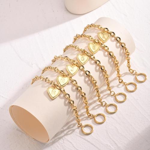 Pulsera de Acero Inoxidable, acero inoxidable 304, chapado, Joyería & diferentes patrones para la opción & para mujer, dorado, longitud aproximado 18 cm, Vendido por UD