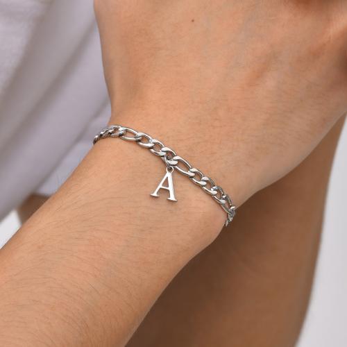 Stainless Steel Jewelry Bracelet 304 Stainless Steel polished fashion jewelry & for man original color Length 7.1-9.1 Inch Sold By PC