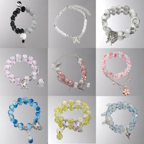 Zinc Alloy Bracelet with Lampwork handmade fashion jewelry & for woman Sold By PC