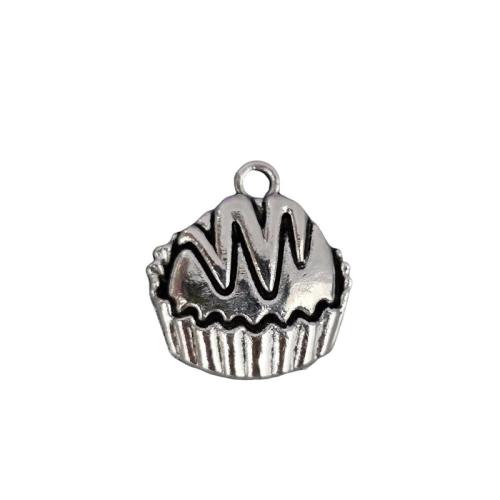 Pendentifs en alliage de zinc, Gâteau, Plaqué de couleur d'argent, DIY, couleur originale, 100PC/lot, Vendu par lot