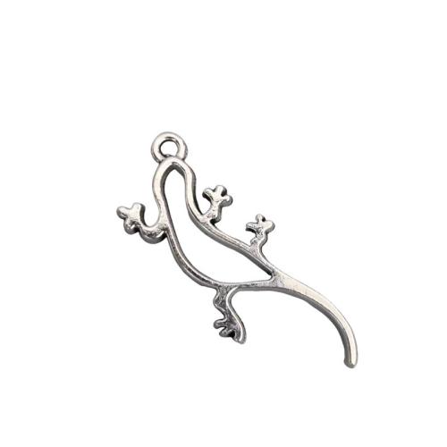 Zinc Alloy Animal Pendants Lizard antique silver color plated DIY original color Sold By Lot