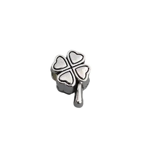 Zinc Alloy Jewelry Beads Four Leaf Clover antique silver color plated DIY original color Sold By Lot