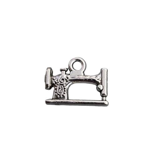 Zinc Alloy Pendants Sewing Machine antique silver color plated DIY original color Sold By Lot