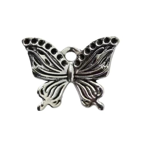 Pendentifs animaux en alliage de zinc, papillon, Plaqué de couleur d'argent, DIY, couleur originale, 100PC/lot, Vendu par lot