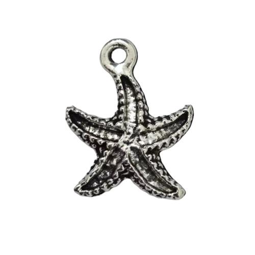 Pendentifs en alliage de zinc, étoile de mer, Plaqué de couleur d'argent, DIY, couleur originale, 100PC/lot, Vendu par lot