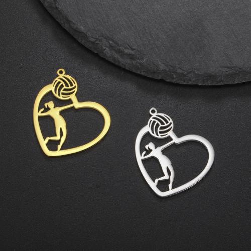 Stainless Steel Heart Pendants, 304 Stainless Steel, Vacuum Ion Plating, DIY, more colors for choice, 31x29mm, Sold By PC