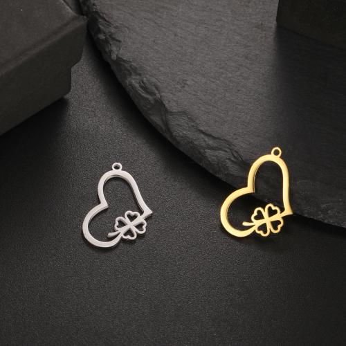 Acciaio inossidabile Cuore Ciondoli, 304 acciaio inox, DIY, nessuno, 21x13mm, Venduto da PC