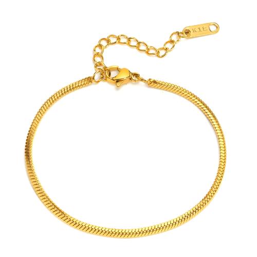 Pulsera de Acero Inoxidable, acero inoxidable 304, 18K chapado en oro, Joyería & diferentes estilos para la opción & para mujer, dorado, Vendido por UD