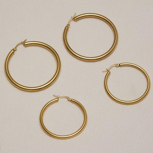 Stainless Steel Lever Back Earring 304 Stainless Steel 18K gold plated fashion jewelry & for woman golden Sold By Pair