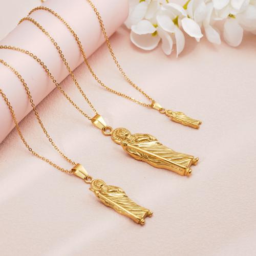 Stainless Steel Jewelry Necklace 304 Stainless Steel with 5cm extender chain 18K gold plated fashion jewelry & for woman golden Length Approx 45 cm Sold By PC