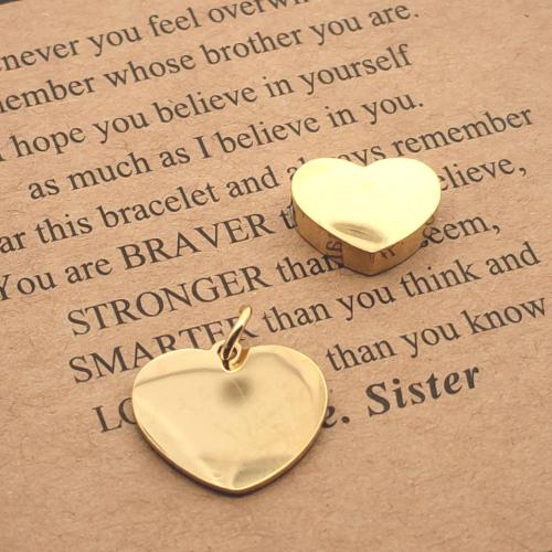 Stainless Steel Heart Pendants 304 Stainless Steel DIY golden Sold By PC