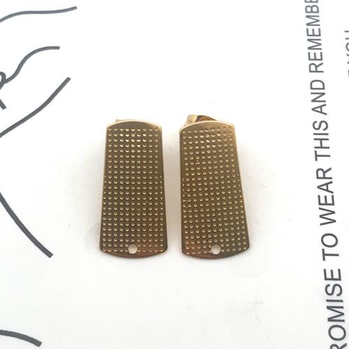 Stainless Steel Earring Stud Component, 304 Stainless Steel, DIY, golden, 21x10mm, Sold By PC