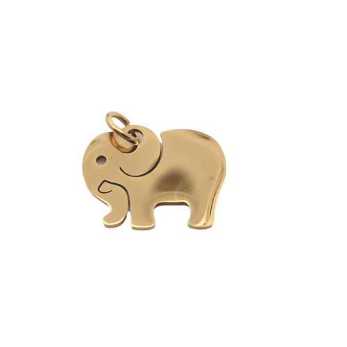 Acciaio inossidabile Animal Ciondoli, 304 acciaio inox, Elefante, DIY, dorato, 16x13mm, Venduto da PC