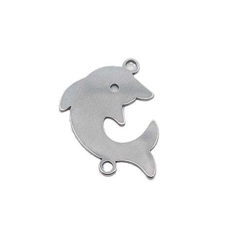 Stainless Steel Connector, 304 Stainless Steel, Dolphin, DIY, original color, 21x16mm, Sold By PC