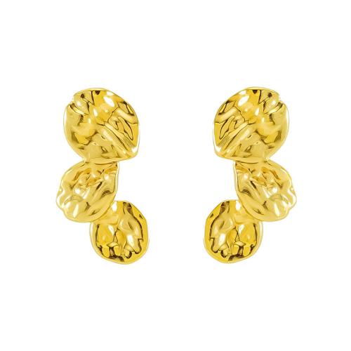 Stainless Steel Stud Earrings 304 Stainless Steel fashion jewelry & for woman golden Sold By Pair