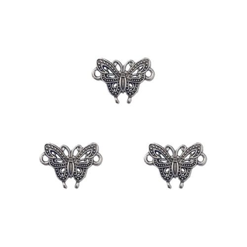 Animal Tibetan Style Connector, Butterfly, antique silver color plated, DIY & 1/1 loop, nickel, lead & cadmium free, 20x14mm, Approx 100PCs/Bag, Sold By Bag