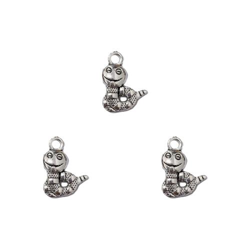 Zinc Alloy Animal Pendants Snake antique silver color plated DIY nickel lead & cadmium free Approx 2mm Approx Sold By Bag