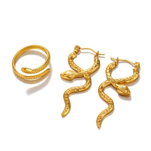 Set di gioielli in acciaio inox, 304 acciaio inox, placcato color oro, gioielli di moda & stili diversi per la scelta, dorato, Venduto da PC