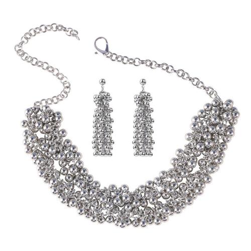 Zinc Alloy Jewelry Sets silver color plated fashion jewelry silver color Sold By PC