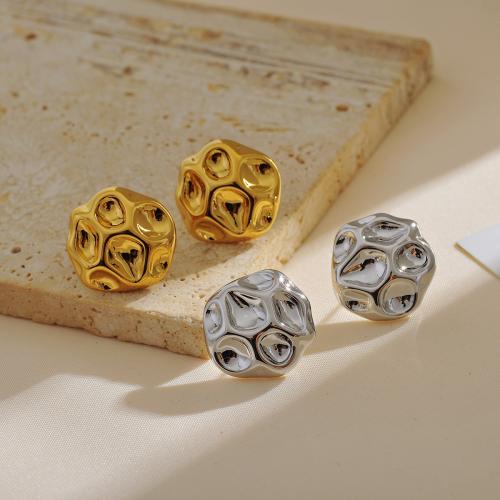 Stainless Steel Stud Earrings, 304 Stainless Steel, plated, fashion jewelry, more colors for choice, 17x18mm, Sold By Pair