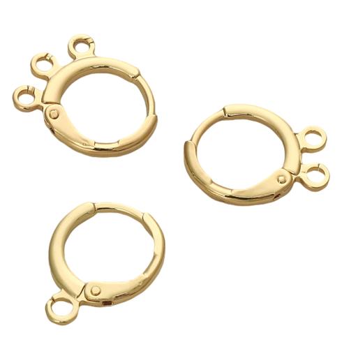 Brass Hoop Earring Components plated DIY golden Sold By Bag