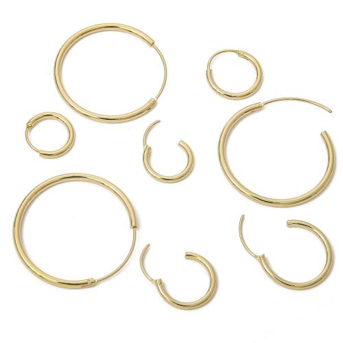 Messing Huggie Hoop Ohrringe, plattiert, verschiedene Größen vorhanden & für Frau, goldfarben, 2PCs/Tasche, verkauft von Tasche