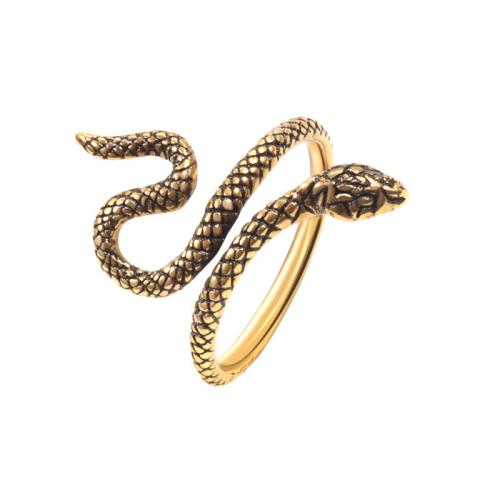 Brass Finger Ring, Snake, plated, for woman, golden, Sold By PC