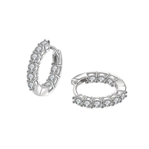 Ciúbach Zirconia Micrimhilseogra réiteodh Earring Prás, plátáilte, micrea réiteach zirconia ciúbach & do bhean, dath platanam, 16.50x16mm, Díolta De réir Péire