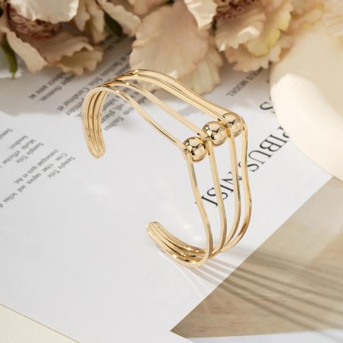 Tibetan Style Bangle, plated, for woman, golden, Inner Diameter:Approx 62mm, Sold By PC