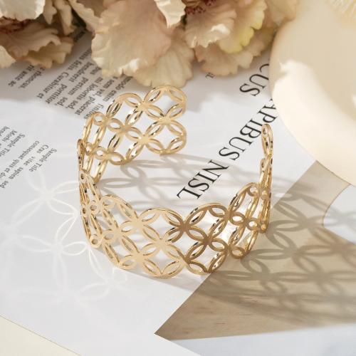 Tibetan Style Bangle, plated, for woman, golden, Inner Diameter:Approx 62mm, Sold By PC