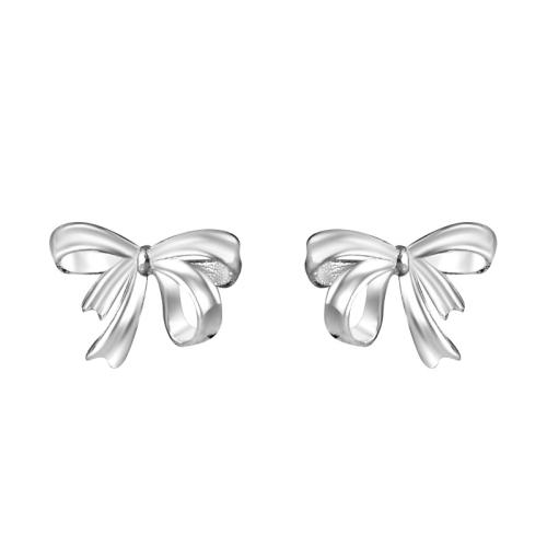 925 Sterling Silver Stud Earrings, for woman, silver color, Sold By Pair