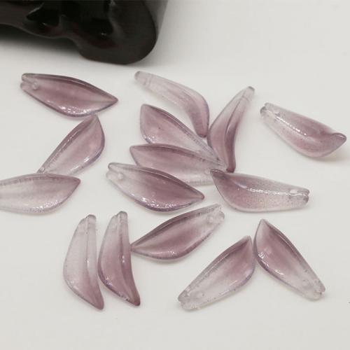 Hair Accessories DIY Findings, Lampwork, petals, stoving varnish, more colors for choice, 8x22mm, Sold By PC