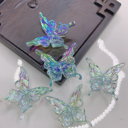 Hair Accessories DIY Findings Acrylic Butterfly UV plating 25mm Sold By PC