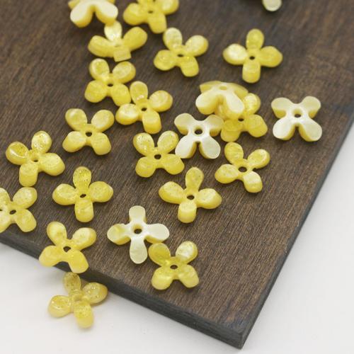 Haarschmuck DIY Ergebnisse, Acetat-Blatt, Blume, gelb, 10mm, verkauft von PC