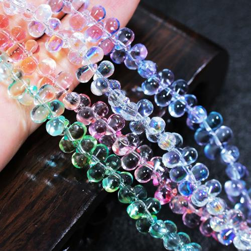 Lampwork Beads, Teardrop, DIY & transparent, more colors for choice, 4x6mm, Sold By PC