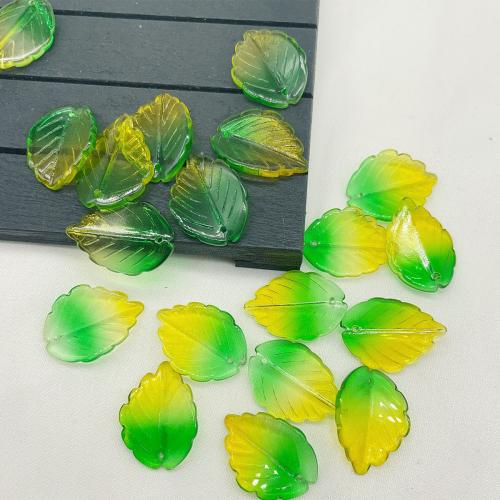 Accesorios para el cabello DIY de, Cristal de murano, Hoja, Bricolaje, más colores para la opción, 18x24mm, Vendido por UD