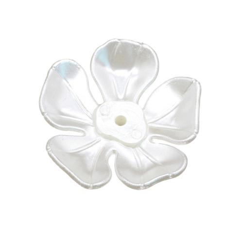 ABS Plastic Beads, Flower, stoving varnish, DIY & different styles for choice, white, Sold By PC